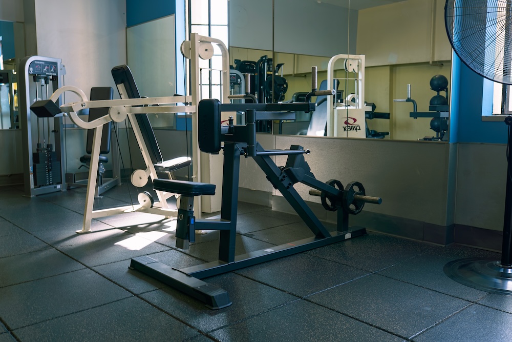 Strength machines and weight training equipment at TGLA gym in Huntington Park, CA